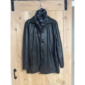 Wilson's | Vintage 90s Men's Black Leather Insulated Jacket | Size XL Tall